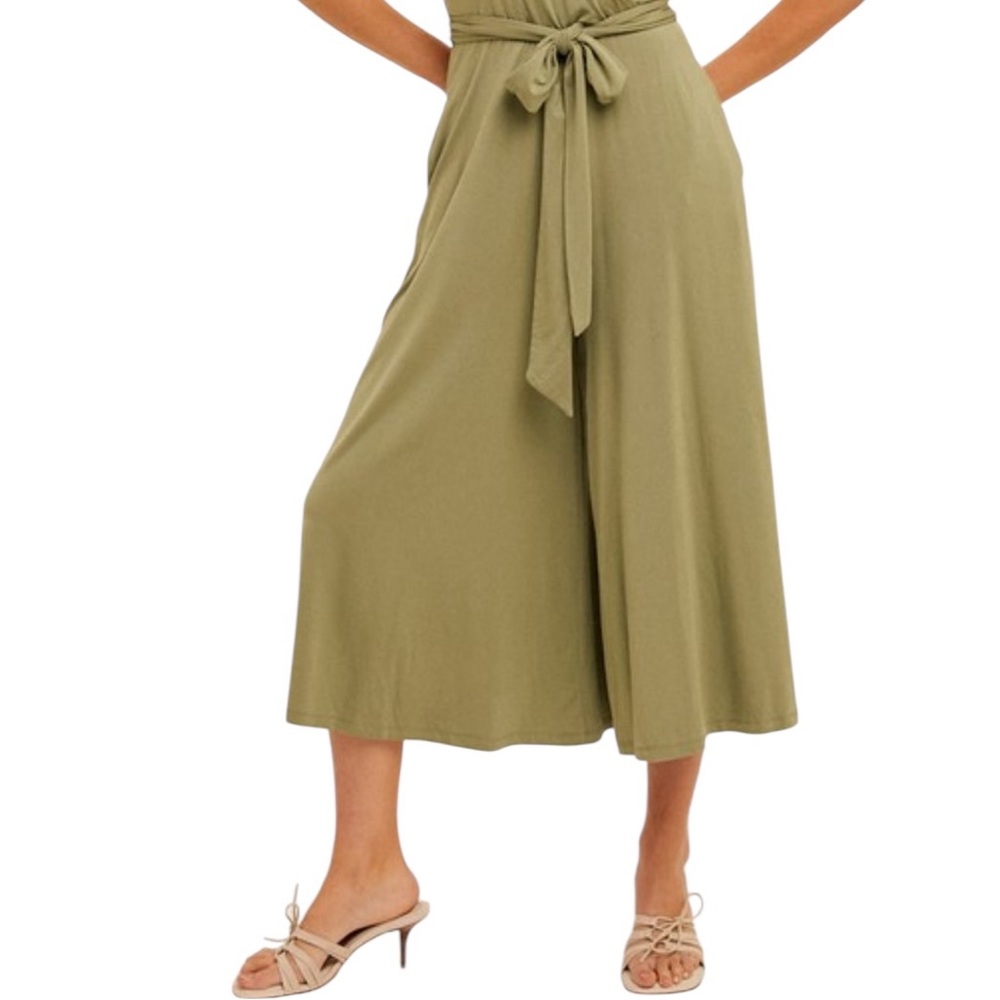 Hem & Thread Olive Green Jumpsuit - Picture 3 of 9